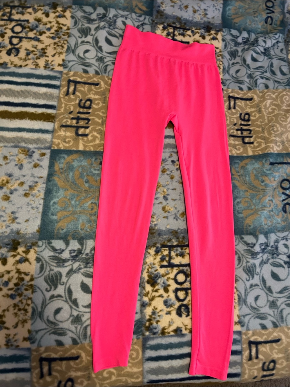 Women’s Neon Pink Stretch Leggings -  High-Rise Pull-On